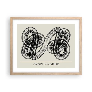 Plakat i ramme af lyst egetræ - Det kom ud spontant - 50x40 cm