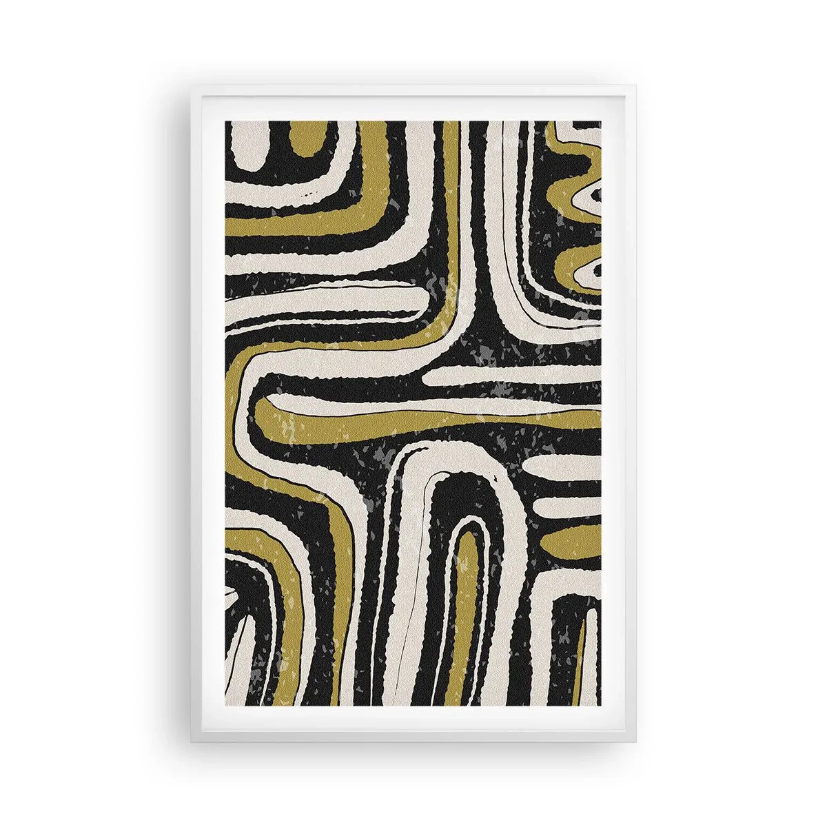 Plakat i hvid ramme - Komposition: stier og gyder - 61x91 cm