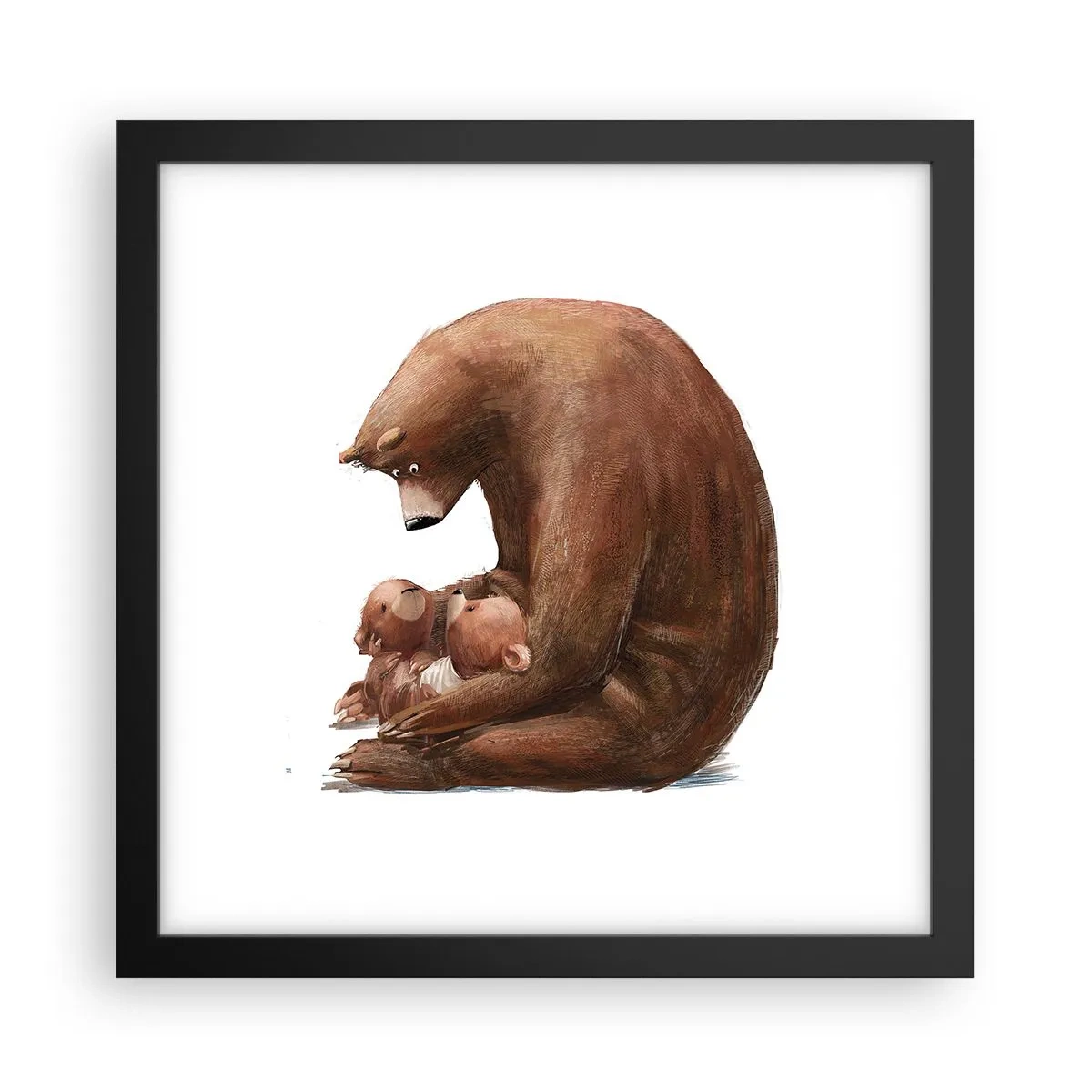 Plakat i sort ramme - Drøm sødt, børn - 30x30 cm