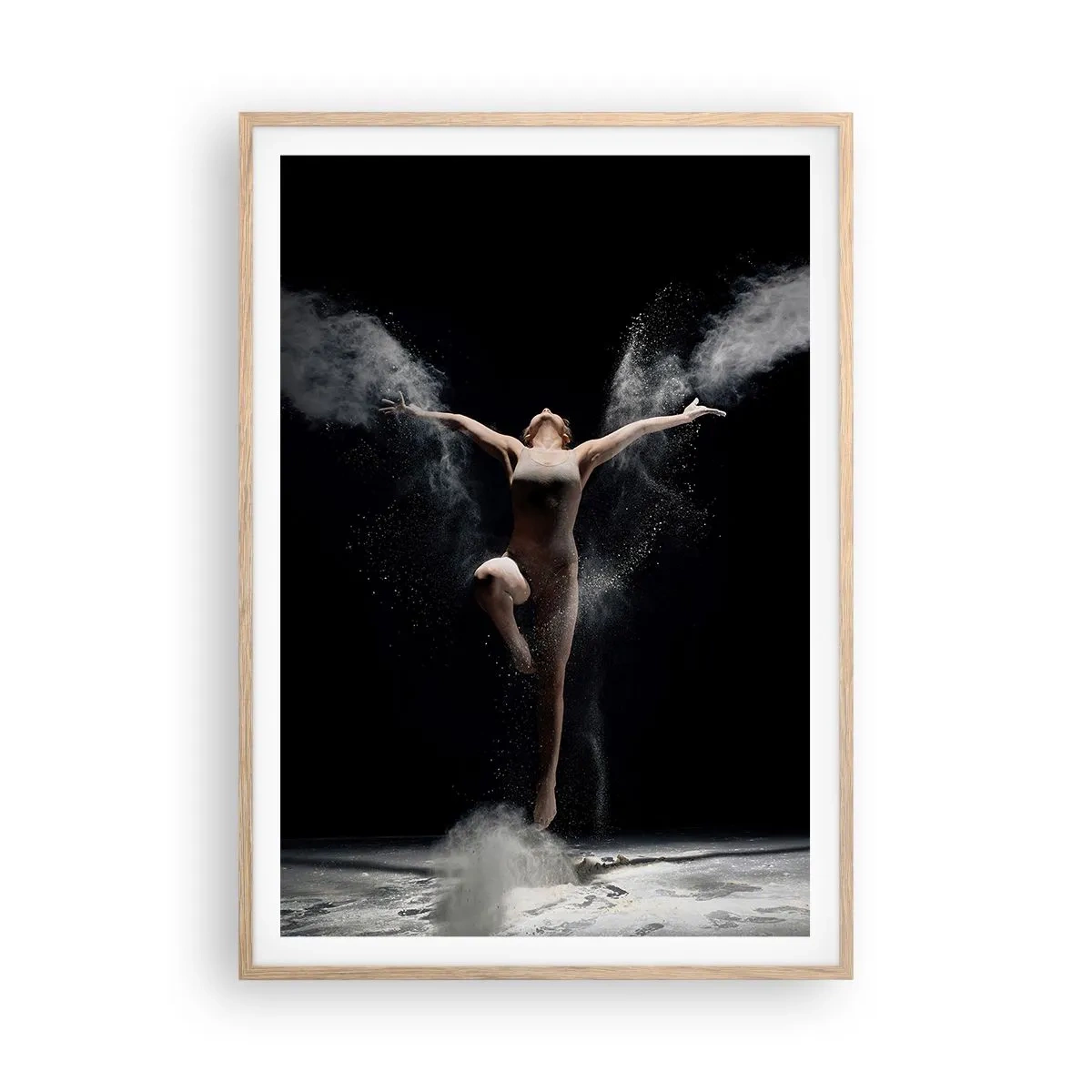 Plakat i ramme af lyst egetræ - Elfer findes - 70x100 cm