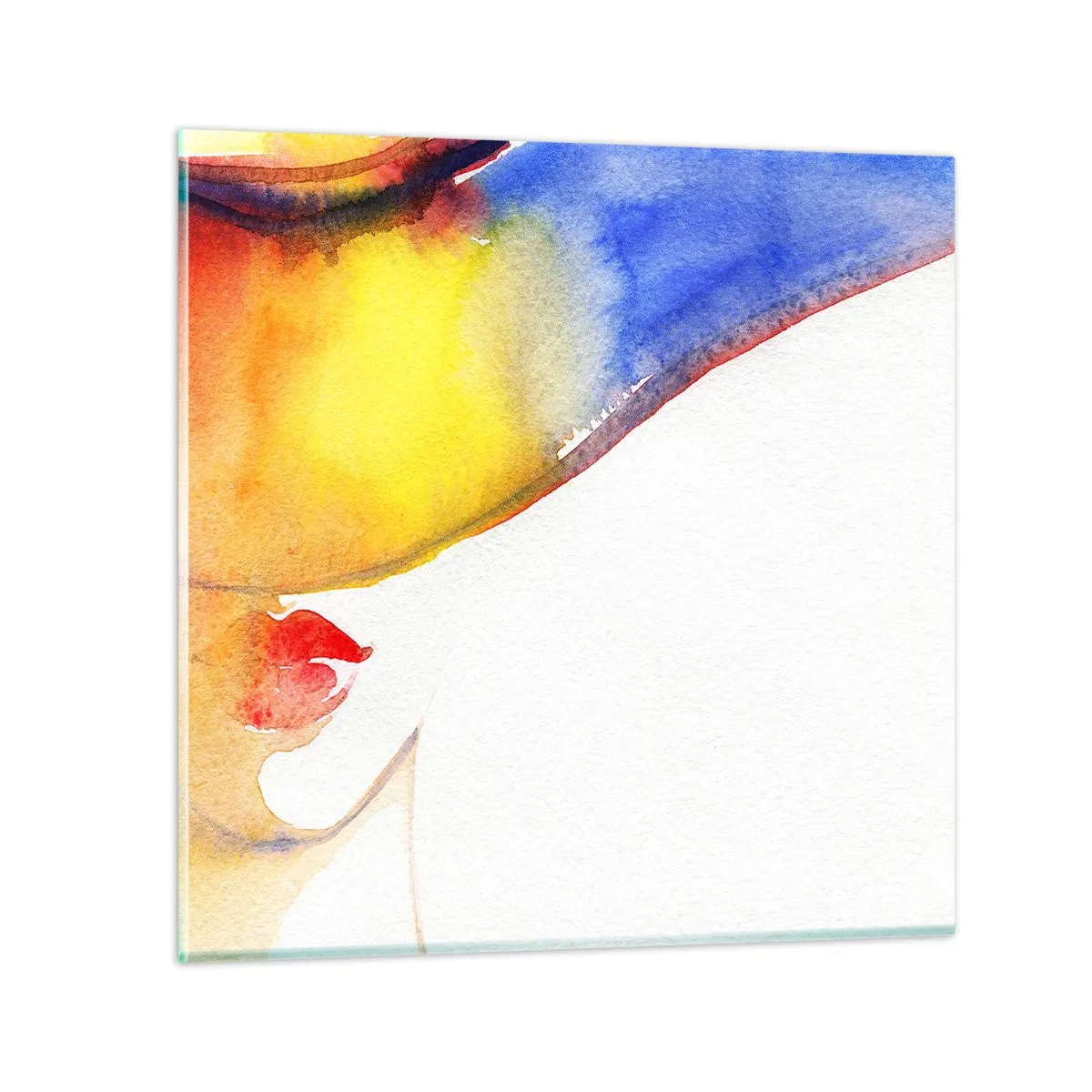 Billede på glas - Portræt af en dame    - 60x60 cm
