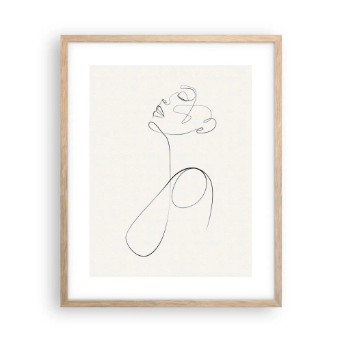 Plakat i ramme af lyst egetræ - Sløjfet i drømme - 40x50 cm