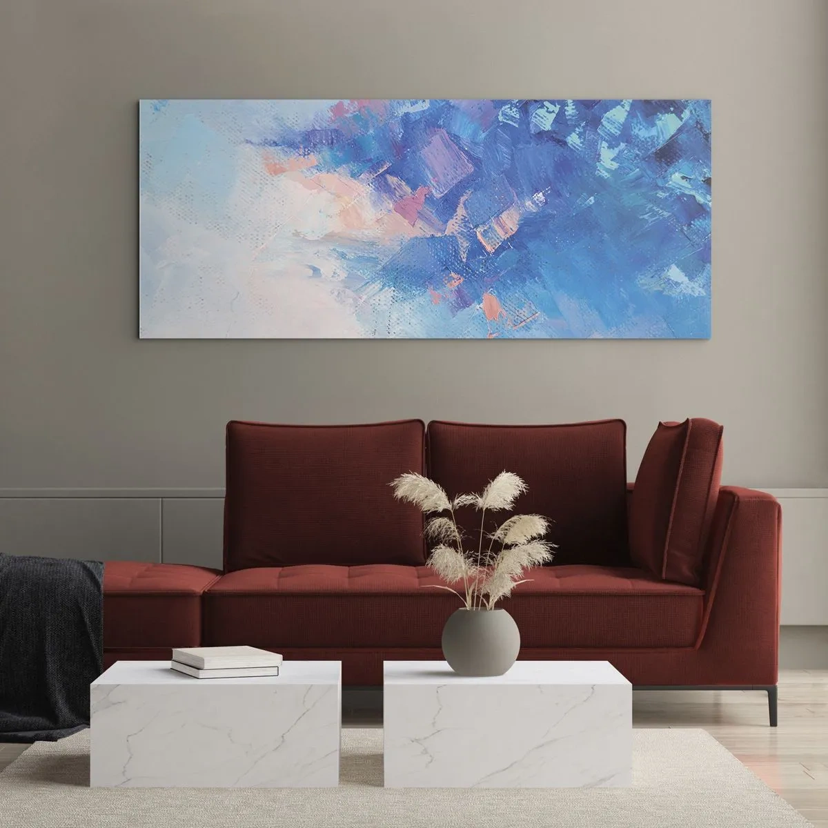 Billede på glas - Vinter abstraktion - 100x40 cm