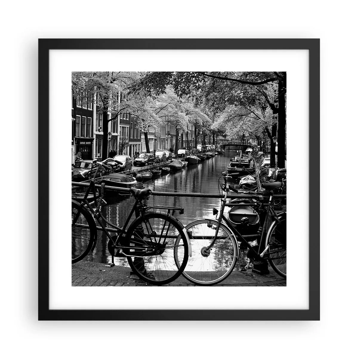 Plakat i sort ramme - En meget hollandsk udsigt - 40x40 cm