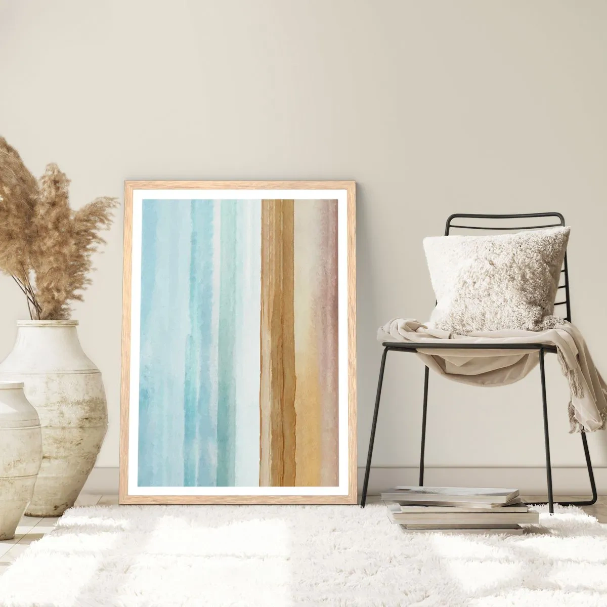 Plakat i ramme af lyst egetræ - Trøst - 61x91 cm