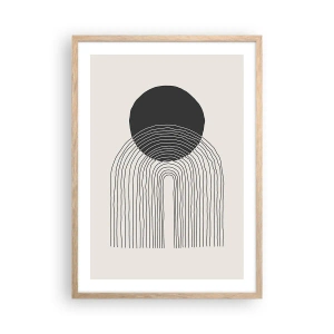 Plakat i ramme af lyst egetræ - Rystende og selvsikker - 50x70 cm