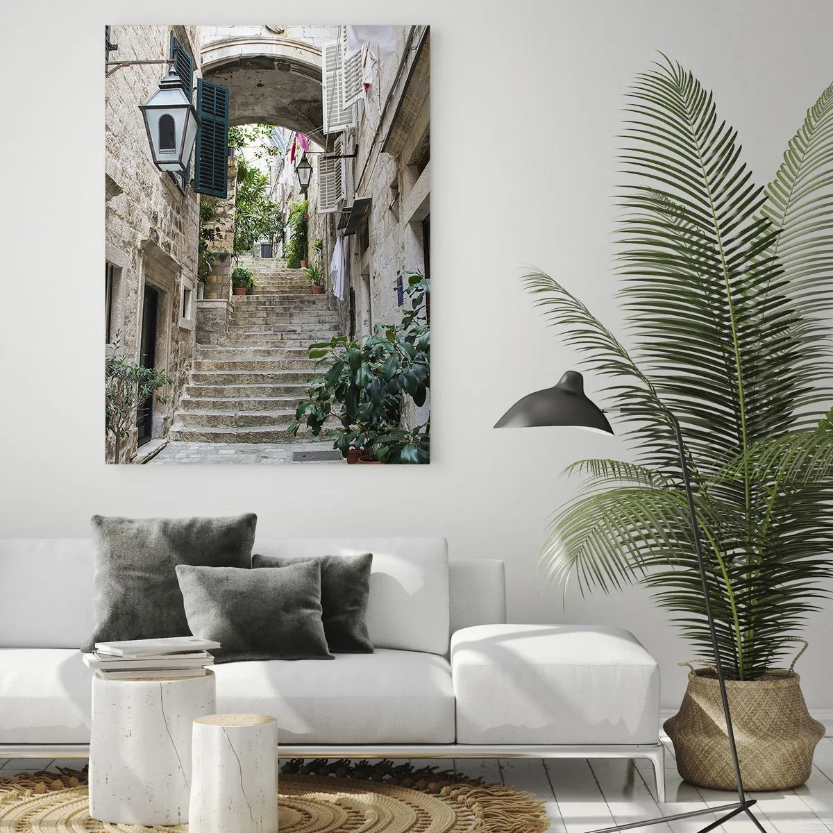 Billede på glas - En charmerende baggyde - 70x100 cm