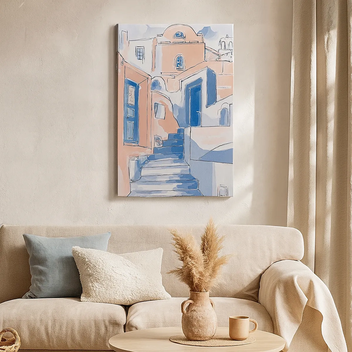 Lærredstryk - Billede på lærred - Eksotisk by - 50x70 cm