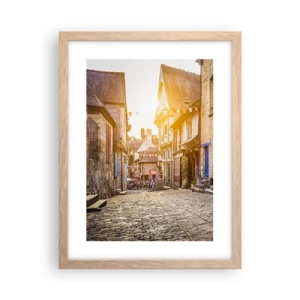 Plakat i ramme af lyst egetræ - Byens hvide spøgelse - 30x40 cm