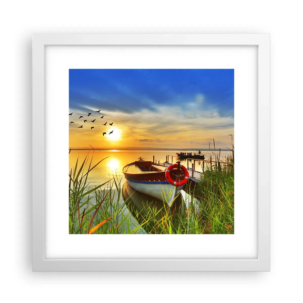 Plakat i hvid ramme - Skarverne er allerede på vej væk - 30x30 cm