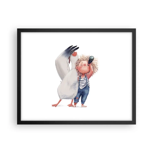 Plakat i sort ramme - En plan for en fantastisk rejse - 50x40 cm