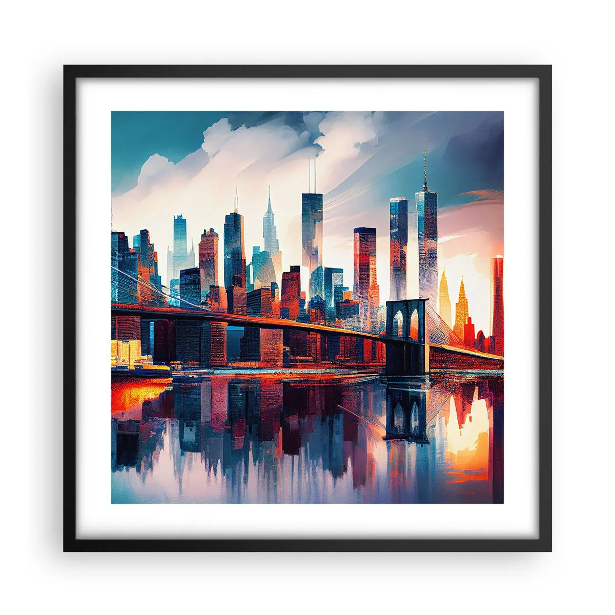Plakat i sort ramme - Fænomenale New York - 50x50 cm