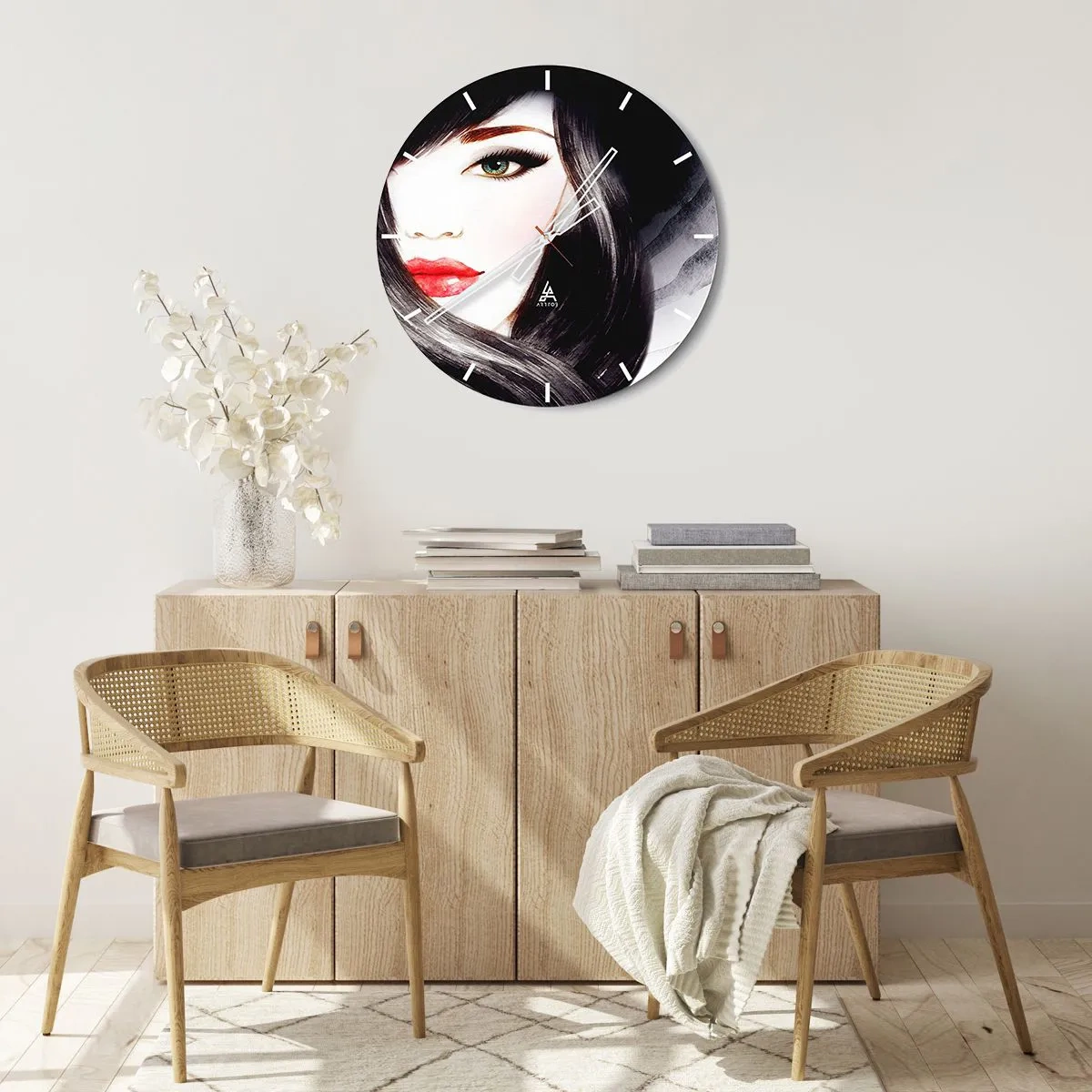 Vægur, Uret - Safir blik - 30x30 cm