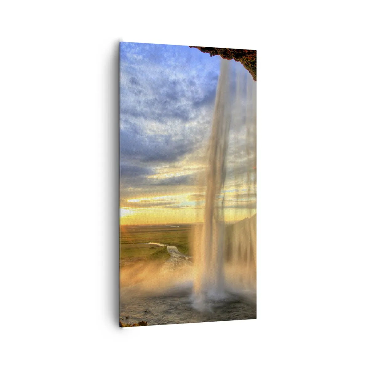 Lærredstryk - Billede på lærred - Verden bag sløret af dråber - 65x120 cm