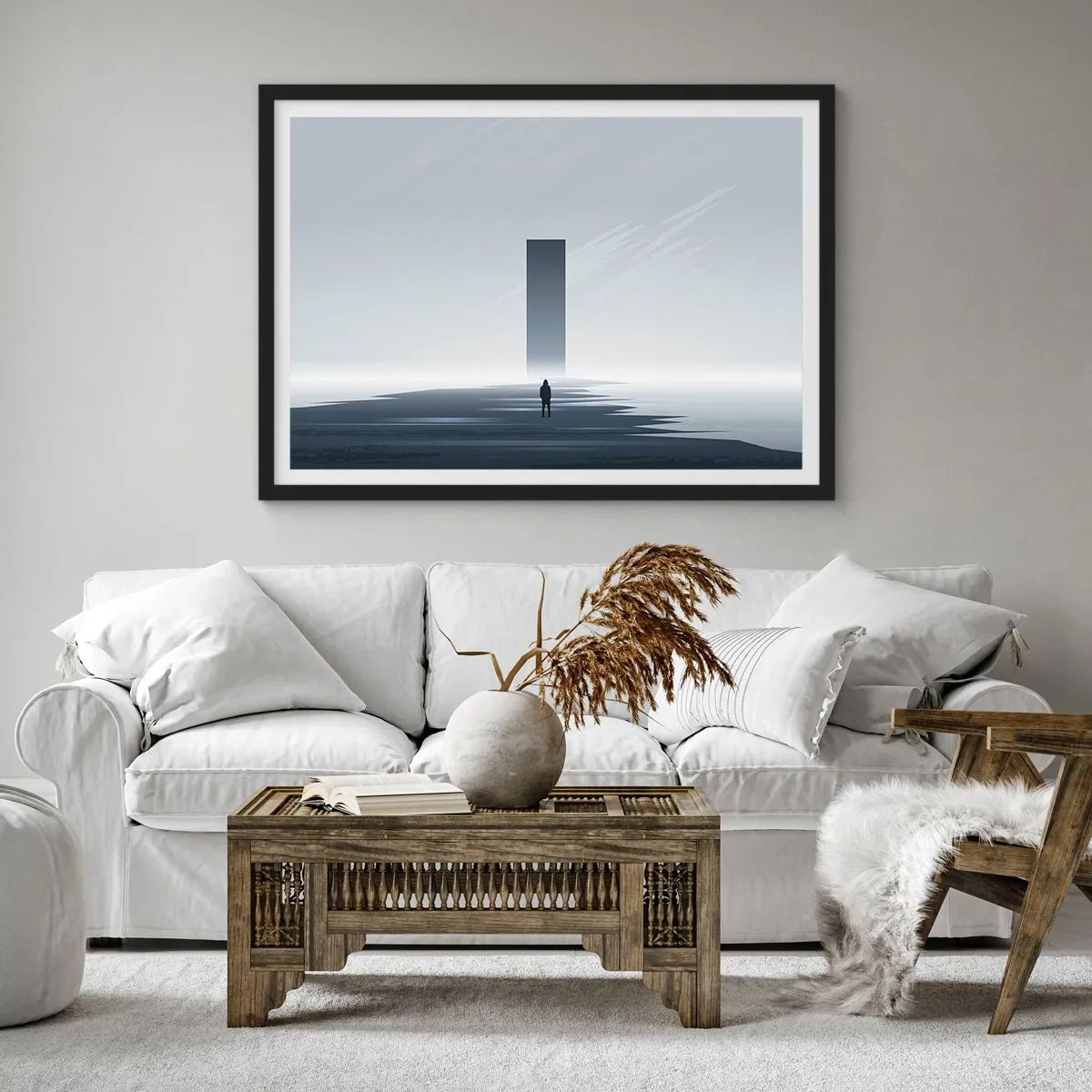 Plakat i sort ramme - Mulighed eller trussel? - 70x50 cm