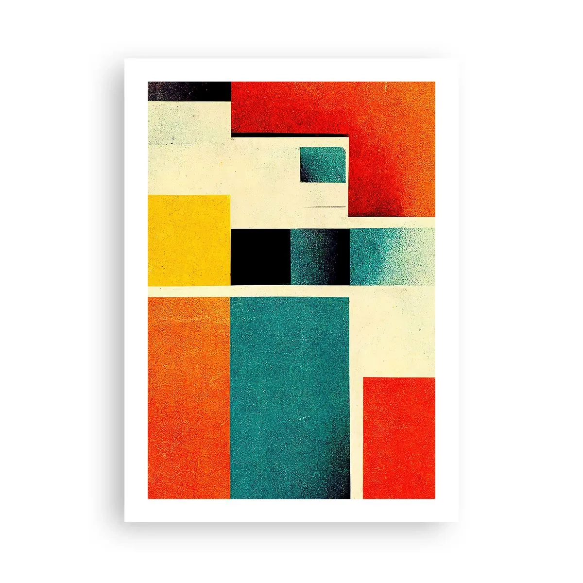 Plakat - Geometrisk abstraktion - god energi - 50x70 cm