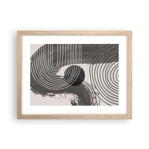 Plakat i ramme af lyst egetræ - Oval vinder - 40x30 cm