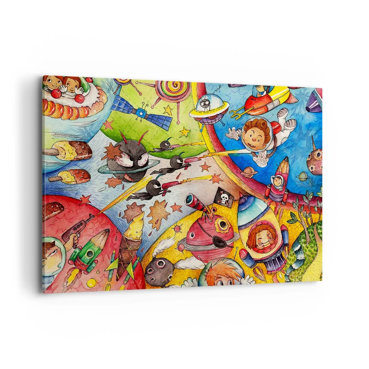Lærredstryk - Billede på lærred - Et storslået rumeventyr - 120x80 cm