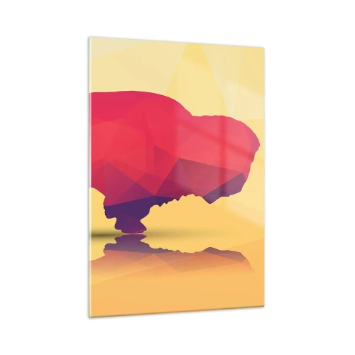 Billede på glas - Bisonens amarantstyrke - 50x70 cm