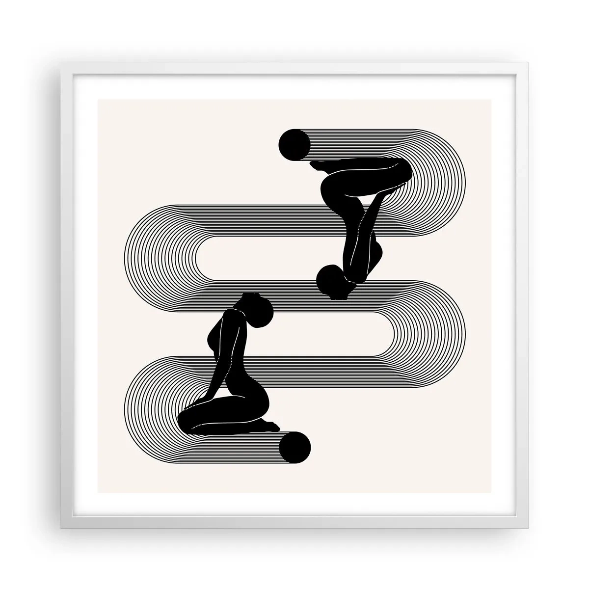 Plakat i hvid ramme - Sensuel symmetri - 60x60 cm