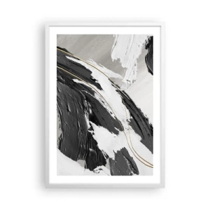 Plakat i hvid ramme - Abstraktion med flair - 50x70 cm