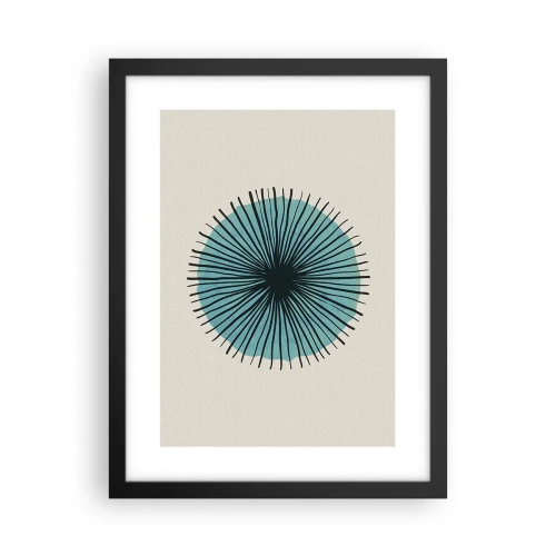 Plakat i sort ramme - Strålende på blå - 30x40 cm