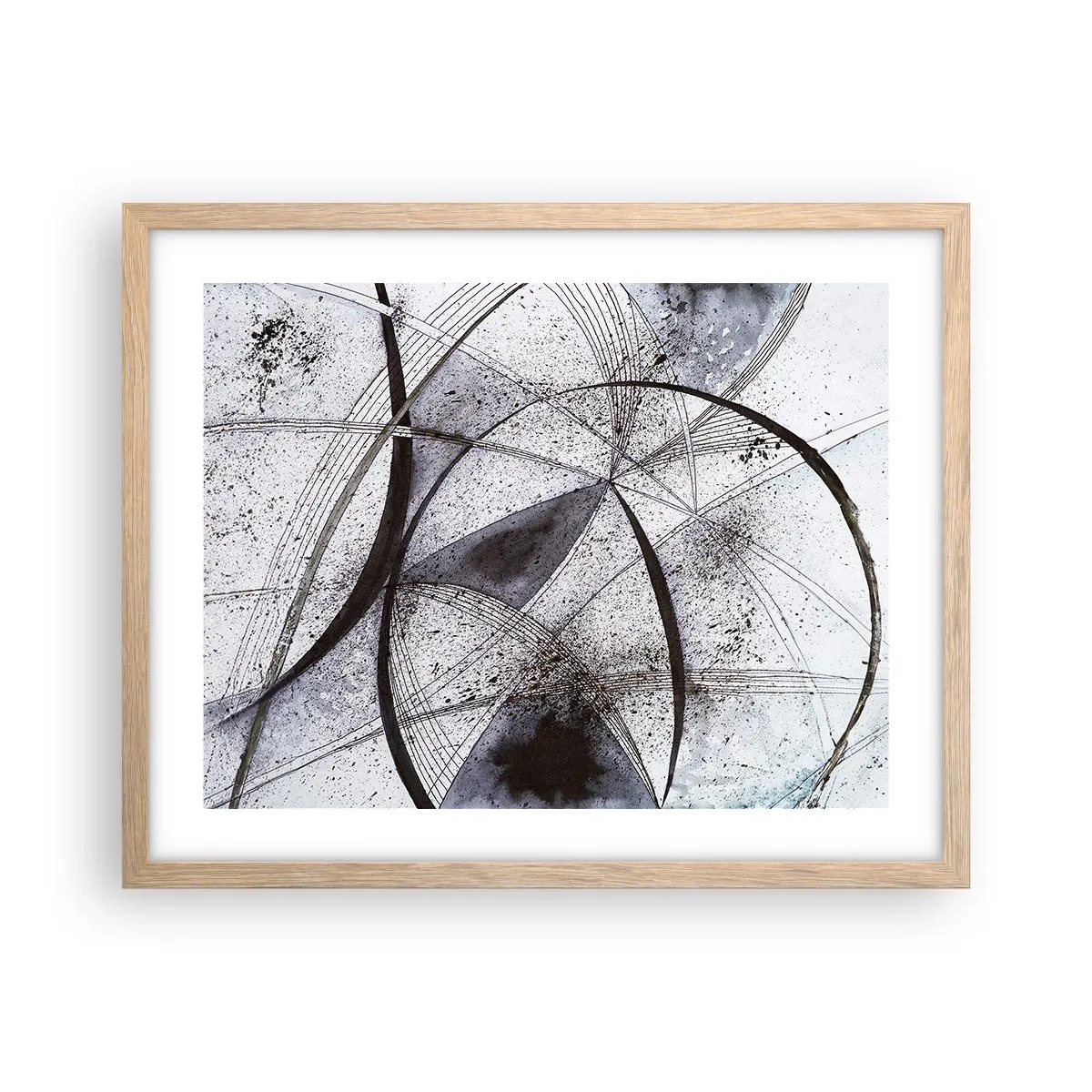 Plakat i ramme af lyst egetræ - Futuristisk fantasi - 50x40 cm