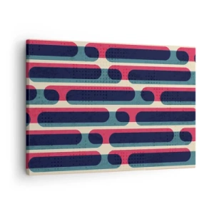 Lærredstryk - Billede på lærred - Geometrisk retro mønster med pastelfarver - 70x50cm - Indad og fremad - Moderne vægdekoration til stue og soveværelse ARTTOR