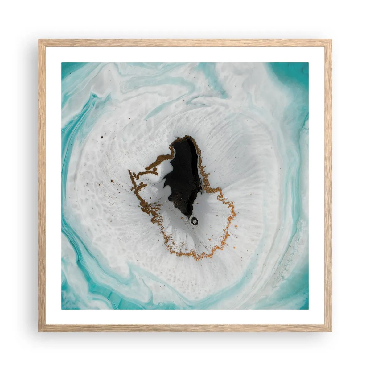 Plakat i ramme af lyst egetræ - Kom indenfor - 60x60 cm