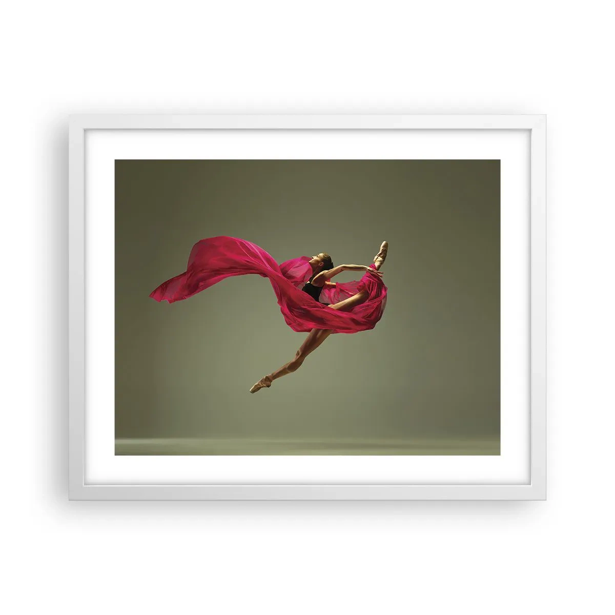 Plakat i hvid ramme - Dansende flamme - 50x40 cm