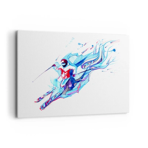 Lærredstryk - Billede på lærred - Den vanvittige jagt på glæde - 100x70 cm