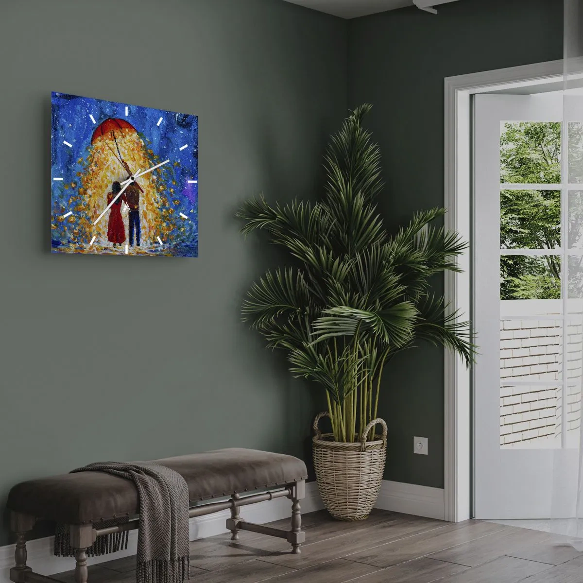 Vægur, Uret - Magien ved en regnfuld aften? - 30x30 cm