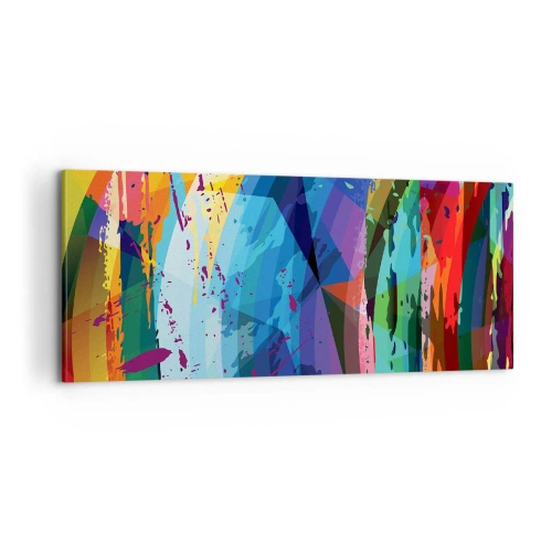 Lærredstryk - Billede på lærred - Farverig svimmelhed - 100x40 cm