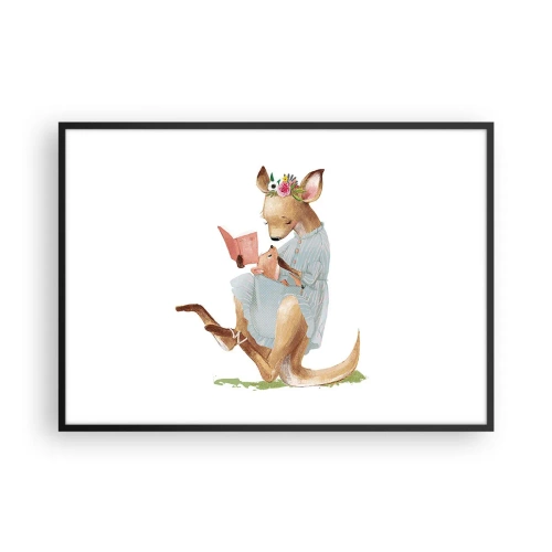 Plakat i sort ramme - Læs for mig, mor - 100x70 cm