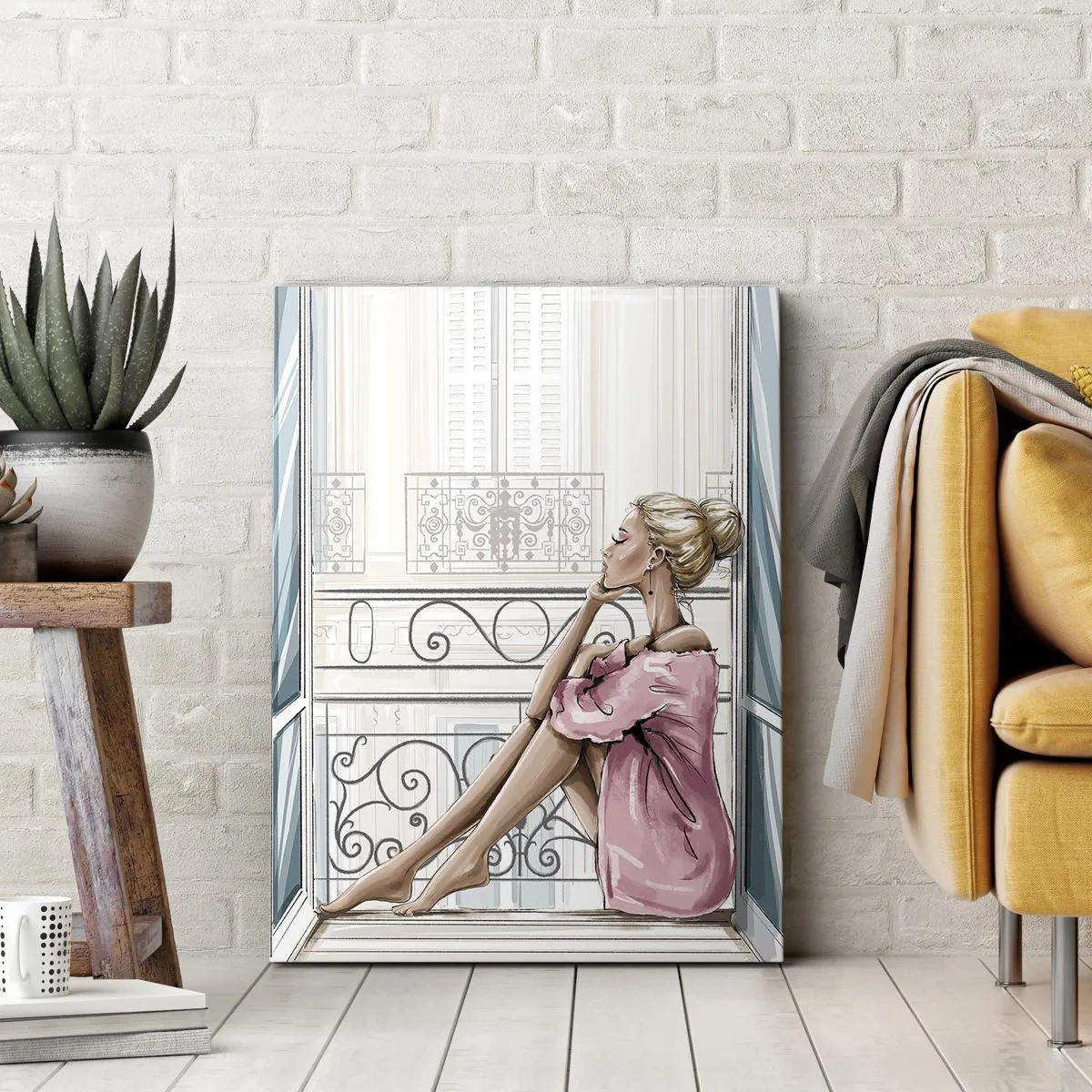 Lærredstryk - Billede på lærred - Parisisk morgen - 50x70 cm