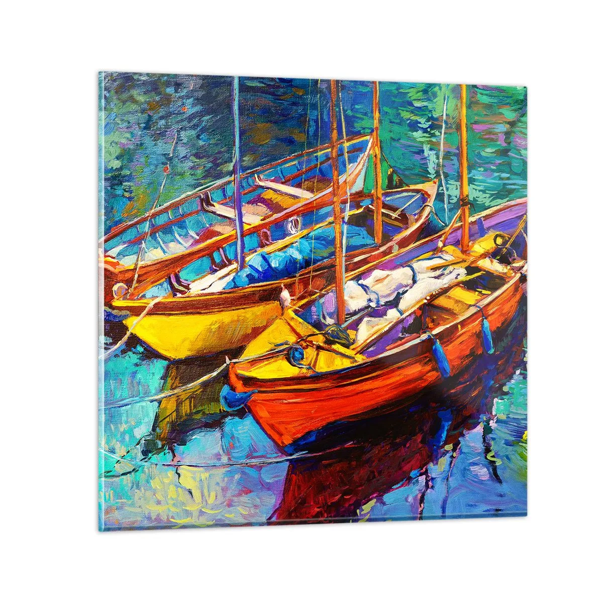 Billede på glas - På vand, der er tykt af farve - 70x70 cm