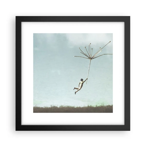 Plakat i sort ramme - Drager, blæsere, vind - 30x30 cm