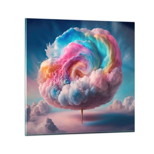 Billede på glas - En drøm om en forlystelsespark - 60x60 cm