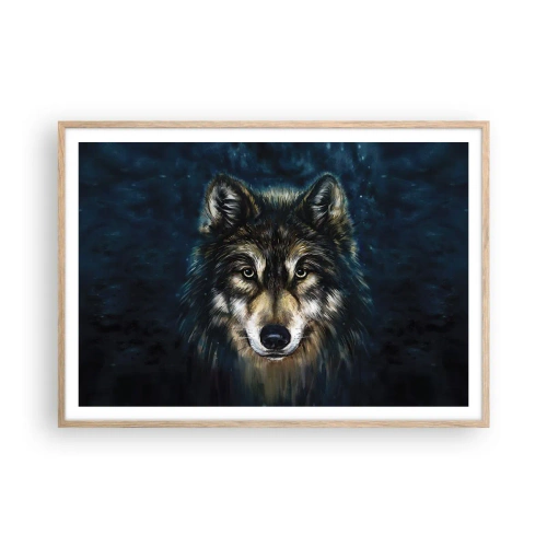 Plakat i ramme af lyst egetræ - Alfa? Og omega - 100x70 cm