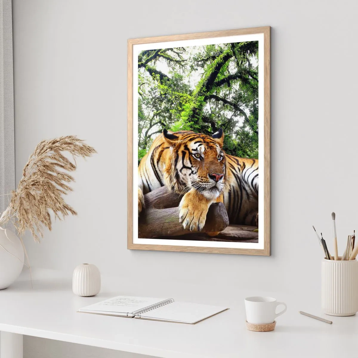 Plakat i ramme af lyst egetræ - Med venlig hilsen - 50x70 cm