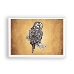 Plakat i hvid ramme - Indviklede ornamenter af visdom - 100x70 cm