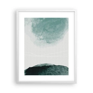 Plakat i hvid ramme - Et møde med tåge - 40x50 cm