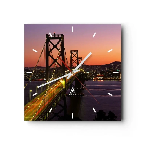 Vægur, Uret - En aften i lilla - 30x30 cm