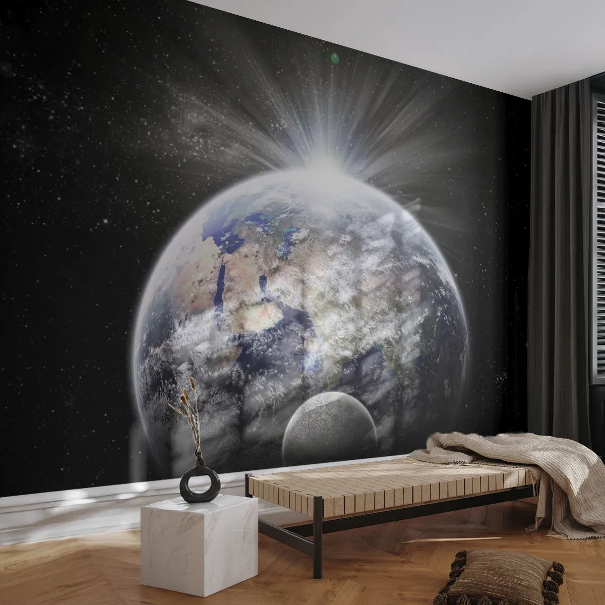 Fototapet Premium Sand - I fuldt blus - Astronomi, Kosmos, Galaxy - 100x70 cm
