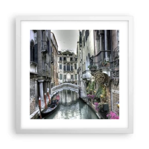 Plakat i hvid ramme - I århundreder i tavs drømmeri - 40x40 cm