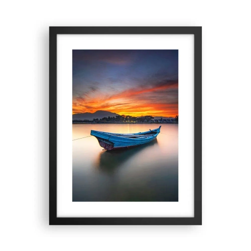 Plakat i sort ramme - En god nat er på vej - 30x40 cm