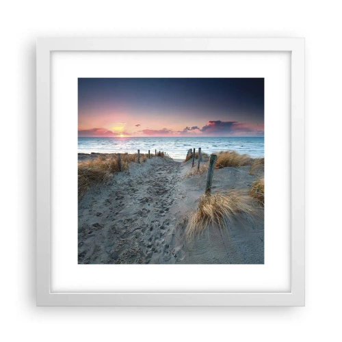 Plakat i hvid ramme - Du har udgydt en regnbue af strålende pragt.... - 30x30 cm