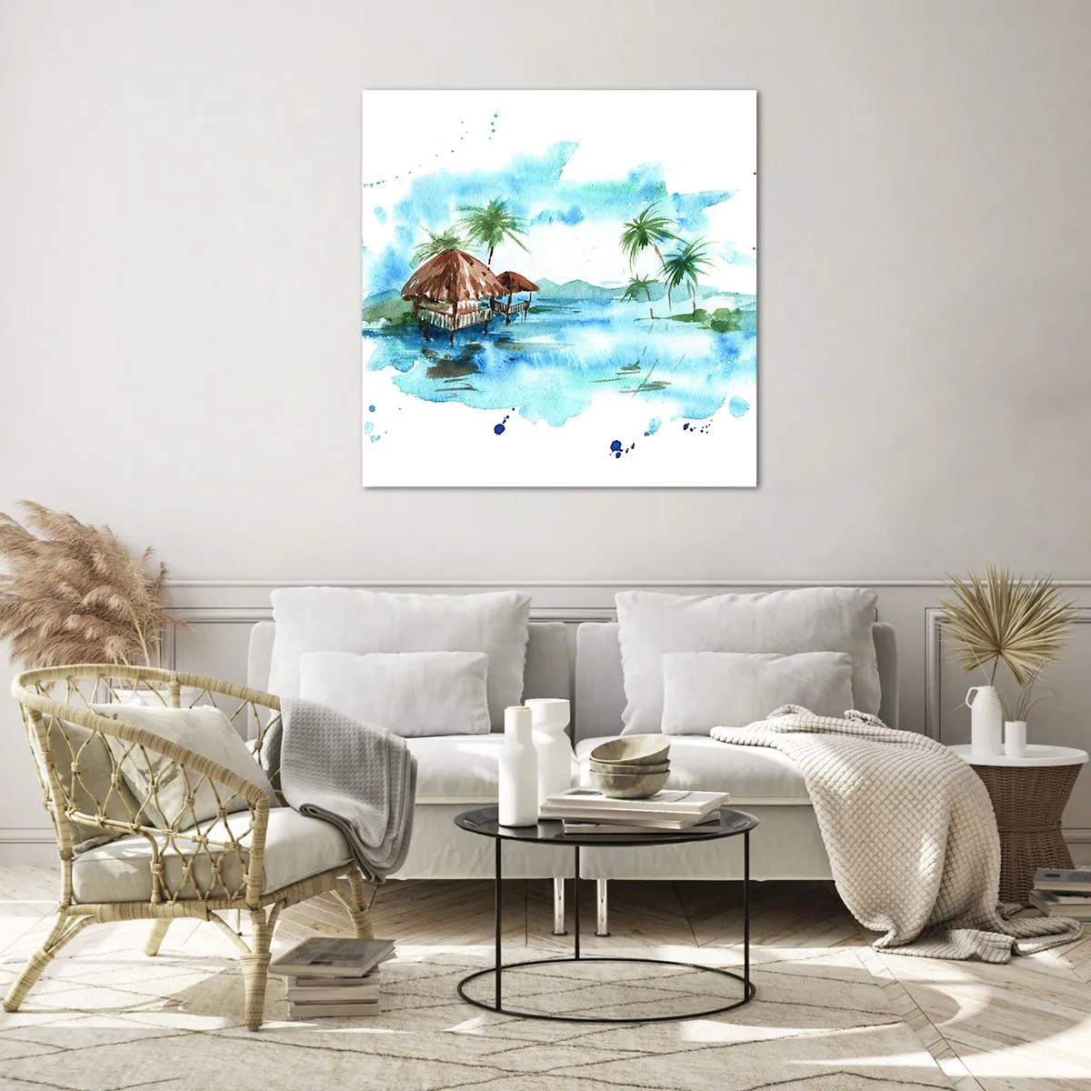 Billede på glas - Et sted i Stillehavet - 50x50 cm