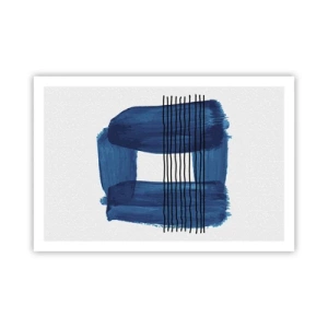 Plakat - Blå-sort sammensætning - 91x61 cm