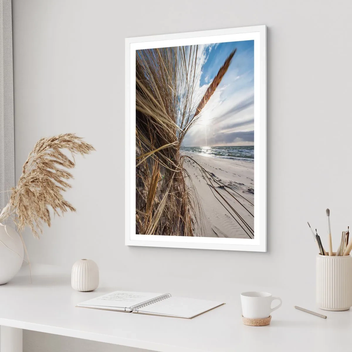 Plakat i hvid ramme - Et møde mellem elementerne - 30x40 cm